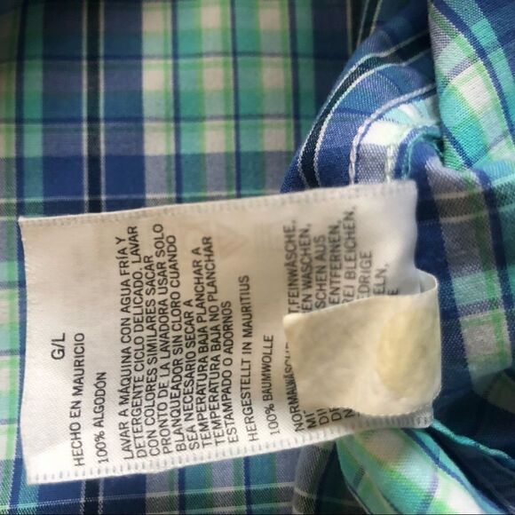 NAUTICA SHIRT, PLAID Button Down, Purples and Greens Size L - Picture 5 of 5